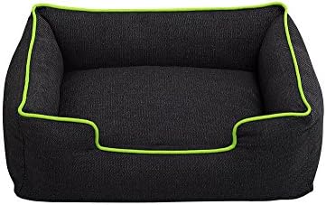 Donyer Deluxe Cozy Pet Bed Ultra Soft Comfortable Dog Bed, Dashing And Durable,Dark,Green binding M Size