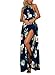 FFLMYUHULIU Women's Sexy Split Floral Off-Shoulder Beach Party Maxi Dress
