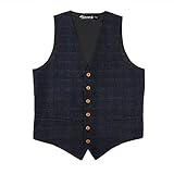 Zicac Men's Unique Advanced Custom Vest Skinny Wedding Dress Waistcoat (M,Blue)