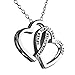 'Granddaughter, Never Forget That I Love You' Double Heart Pendant Necklace