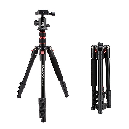 BONFOTO B690A Lightweight Aluminum Alloy Camera Travel Portable Tripod with 360 Degree Ball Head,1/4" Quick Release Plate,Bubble Level and Carry Bag for Canon Nikon Sony DSLR - Thumbnail 7