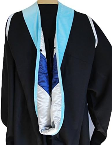 Graduation Master Hood Silver &amp; Blue (Light Blue (Education))