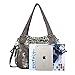 Angelkiss Women Top Handle Satchel Handbags Shoulder Bag Messenger Tote Washed Leather Purses Bag ... (Brown-Leopard)