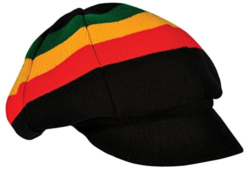 Deluxe Rasta Rastafarian Costume Accessory Jamaican Knit Beanie Hat