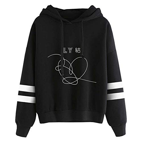 YJQ Women's Girls Kpop BTS Hoodie BTS Love Yourself 結 Answer Pullover Hooded Sweatshirt