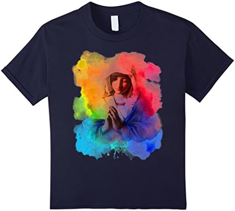 Kids The Madonna Tshirt - Holy Virgin Mary Shirt Watercolor 4 Navy