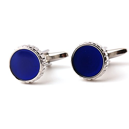 Badmen Classic Cobalt blue Round Enamel Cufflinks