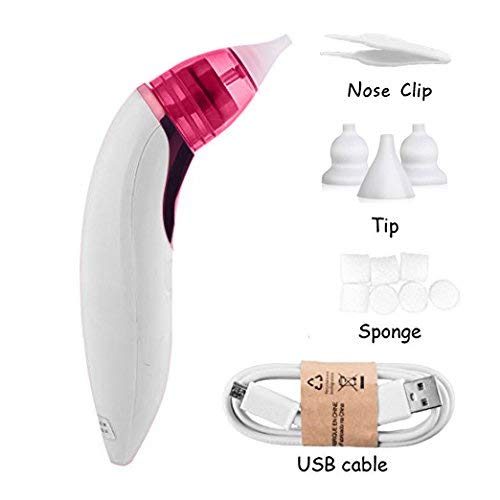 Nose Suction SUMGOTT Nasal Aspirator Baby - USB Charge Nose Sucker with 3 Suctions, Safer and Faster as Well as Hygienic for Infant and Toddler