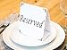Freestanding Reserved Cards for Wedding Reception Tables, 20 Pk Black and White Design. Double-Sided 5x5.5 Table Tents Are Elegant, Versatile Event Decor for Banquet Hall, Ballroom, Party and Luncheon