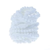 Yalulu 10 Yards Mini Pom Pom Trim Ball Fringe Ribbon Tassel DIY Sewing Accessory Lace for Home Party Decoration,1cm Width (White)