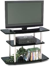 Convenience Concepts Designs2Go 3-Tier TV Stand for Flat Panel Television up to 32-Inch or 80-Pound, Black