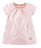 Fiream Girls Cartoon Crewneck Shortsleeve Cotton Dress(S0133,2T)