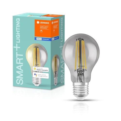 LEDVANCE Smart + LED lamp with Bluetooth technology, E27 socket, dimmable, warm white (2700K), replaces incandescent lamps with 44W, controllable with Alexa, Google and Apple, 4-pack