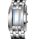 Gets Unisex Binary Watch Unique Led Illuminator Wrist Watches Creative Stainless Steel Sports Watch