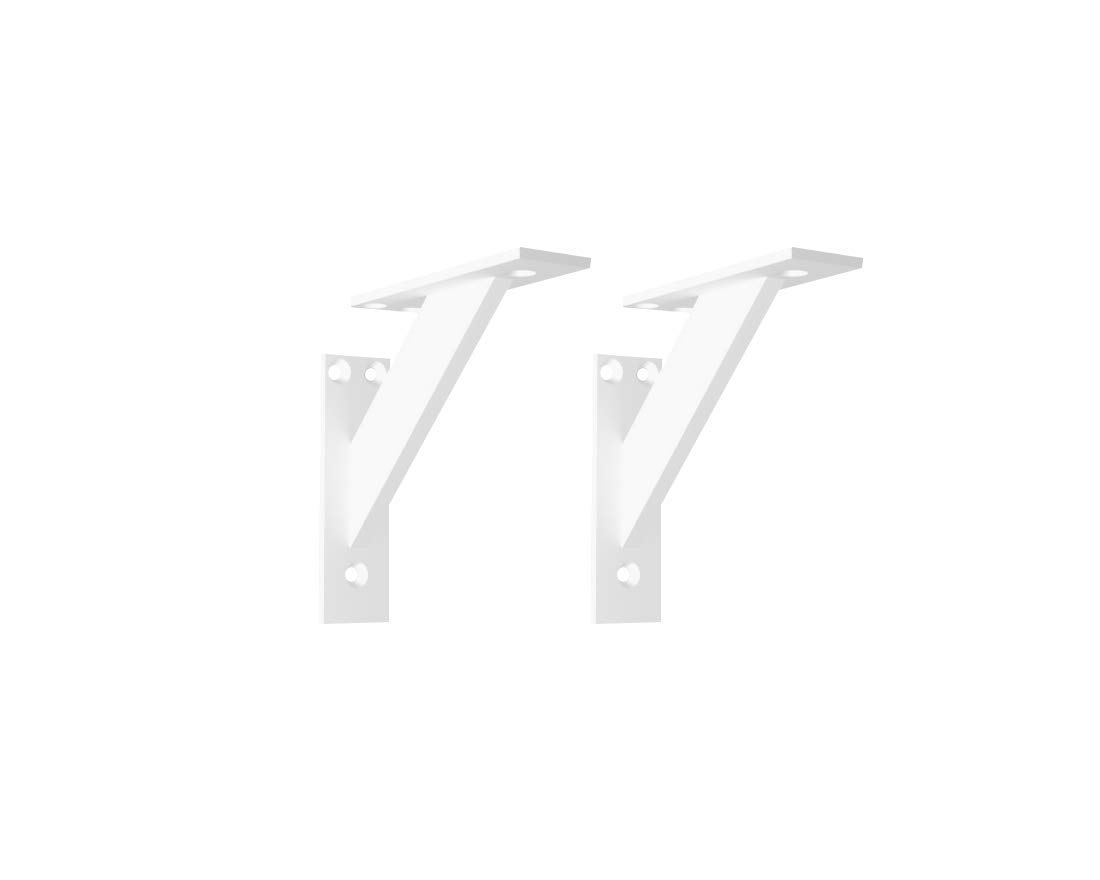 Alusfera 2 Pack Metal Aluminum Wall Shelf Brackets, Corner Brackets 3 Pieces Wall Mount Bracket Heavy Duty Shelf Brackets Shelf Brackets System (120mm, White)