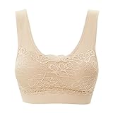 Senchanting Lace Overlay Push up Padded U-back Wirefree Full Coverage Sports Bra