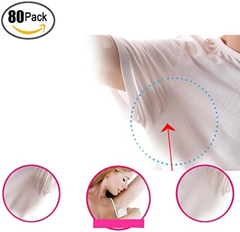80Pack Underarm Sweat Pads Armpit Sweat Pads Shield Dress Shields Sweat Garment Guards Absorbing Sweat for Women and Men