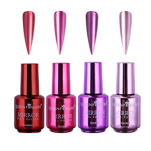4 Pcs Plating Metallic Nail Polish Set, Salon Nails Pigment Half Mirror Chrome Nail Polish Lacquer, Nails Art Glitter Chrome Metallic Effect Manicure, Red, Purple, Rose, Pink 4 Pcs Plating Metallic Nail Polish Set, Salon Nails Pigment Half Mirror Chrome Nail Polish Lacquer, Nails Art Glitter Chrome Metallic Effect Manicure, Red, Purple, Rose, Pink