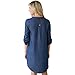 ITFabs Stylish Long Sleeve Asymmetrical Solid Denim Style Tunic Dress