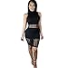 Franterd Women Mini Dress, Bodycon High Neck Bandage Party Hollow Out Short Dress (S) Black