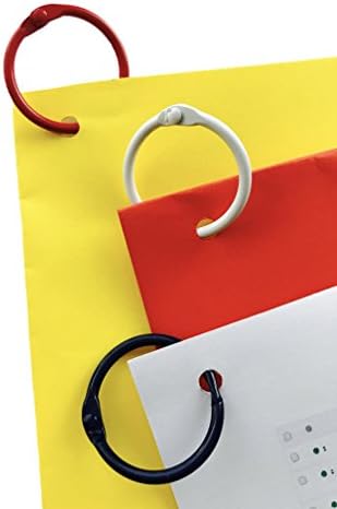 Simplyfleek Loose Leaf Binder Rings, Pack of 12, 1-Inch Diameter, Red