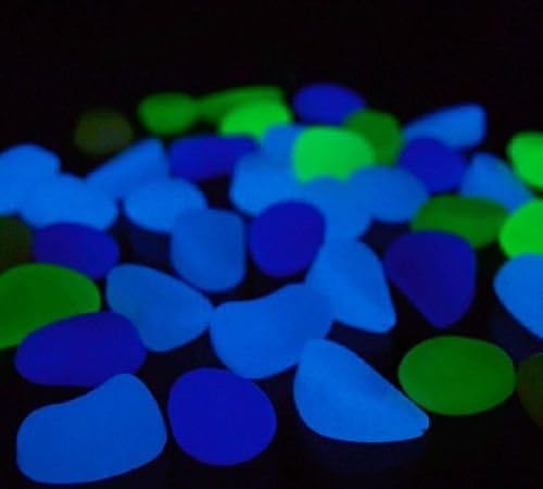 New 20 Pcs multi color Glow in the dark stones pebbles Rock for FISH TANK AQUARIUM set v14