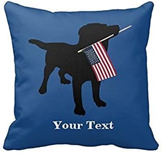 Black Lab Dog With Usa American Flag 4th Of July Throw Pillow Case