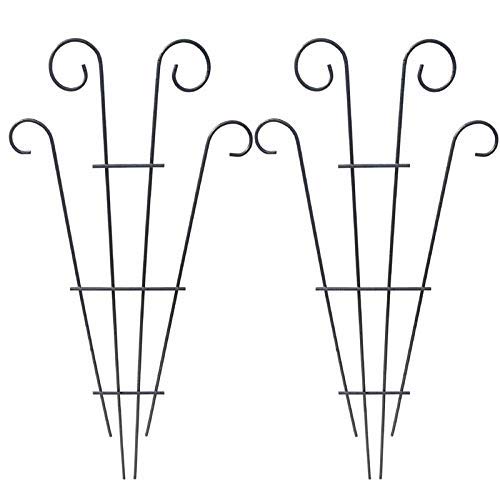 MTB Silver Coated Wave Pot Trellis Panel 31'' Plant Stakes for Climbing Plants (Pack of 2)，Plant Support