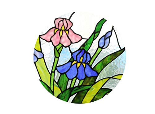 Yolic Tiffany Stained Glass Flowers Garden Window/Wall Panels 16" X 24" - Thumbnail 2