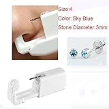 Disposable Sterile Ear Nose Piercing Kit Tool Stud Safety Portable Ear Piercing Kit (Silver Blue)