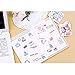 Washi Paper Stiker Set (4 Pack, 160 Pieces) Kawaii Girl Boy Daily Life Sports Emotion Feelings Dating Adhesive Sticker Decorative Label for Scrapbooking Art Project Stationery DIY Craft Planner