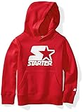 Starter Boys' Pullover Logo Hoodie, Prime Exclusive, Team Red With White Logo, L (12/14)