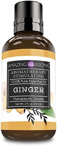 Amazing Aroma Ginger Essential Oil -2 Oz. (60ml) Bottle - 100% Pure, Undiluted Therapeutic Grade Oils - Ideal for Aromatherapy Stimulating - Great Quality Great Value!