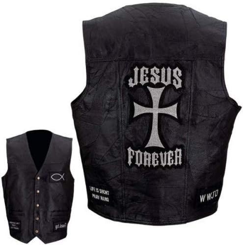 Lthr Vest W/Christian Patch-2X