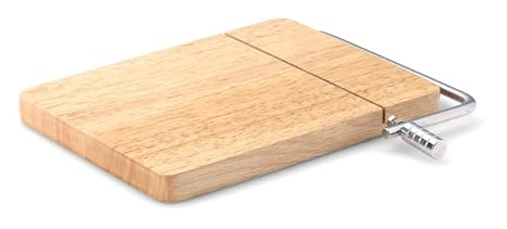 Continenta Käseschneider, Käse Schneidebrett, Käsebrett aus Gummibaumholz, Größe: 24 x 17,5 x 2 cm