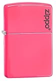 Zippo Logo Neon Pink Pocket Lighter