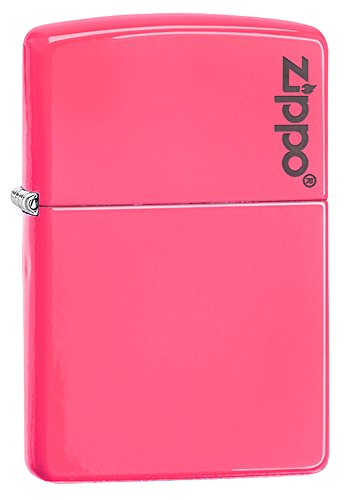 Zippo Logo Neon Pink Pocket Lighter