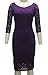 SciMam Women's Retro Lace Overlay 3/4 Sleeve Bridesmaid Party Bodycon Dress