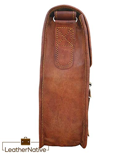 Leather Native 11" Leather Messenger Satchel Laptop Bag for Men's and Women's Leather Satchel Laptop Messenger Unisex Ipad Mini Laptop Bag Pre Valentines Day Special Sale!