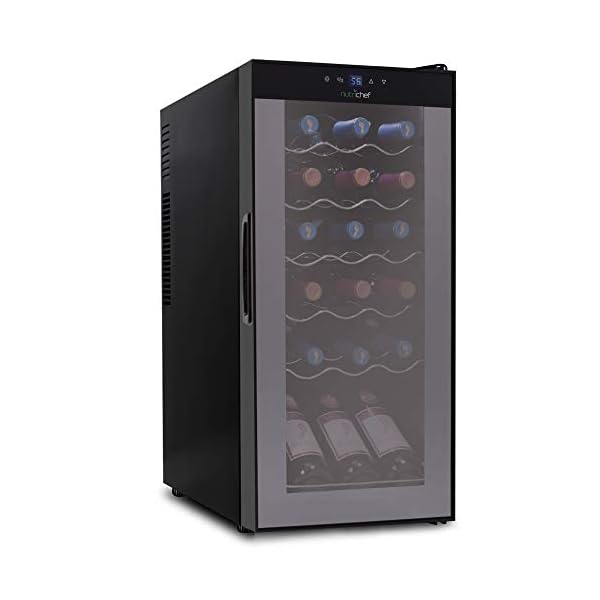 18-Bottle-Wine-Cooler-Refrigerator-White-Red-Wine-Fridge-Chiller-Countertop-Wine-Cooler-Freestanding-Compact-Mini-Wine-Fridge-18-Bottle-w-Digital-Control-Airtight-Glass-Door-NutriChef-PKCWC180
