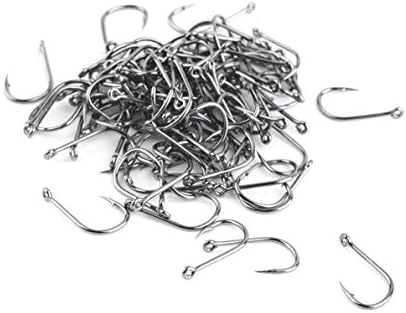 Kmtar 100 Pcs High Carbon Steel Fishing Bait Hook Universal Fishhook Durable Barbed Hook with Box Fish Tackle Accessories