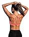icyzone Padded Strappy Sports Bra Yoga Tops Activewear Workout Clothes for Women (XL, Fusion Coral)
