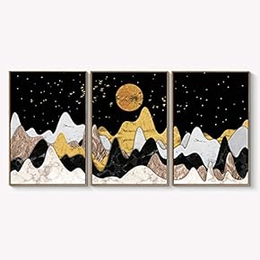 Framed Canvas Wall Art for Living Room, Bedroom Abstract Landscape Dream Place Canvas Prints for Home Decoration Ready to Hanging - 16"x24"x3 Panels