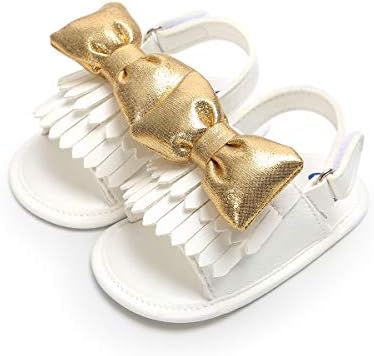 BEBARFER Baby Girls Sandals Tassels Summer Shoes Moccasins Infant Toddler Slippers Prewalker First Walker Shoes(0-18Months)