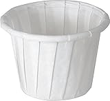 SOLO Cup Company White Jello Shot Paper Souffle Portion Cups Treated Paper Pleated Soufflé Portion Cup, 1 oz, 250 piece