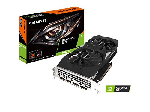 GIGABYTE GeForce GTX 1660 Ti Windforce OC 6G 192-bit GDDR6 DisplayPort 1.4 HDMI 2.0B with Windforce 2X Cooling System Graphic Cards- Gv-N166TWF2OC-6GD