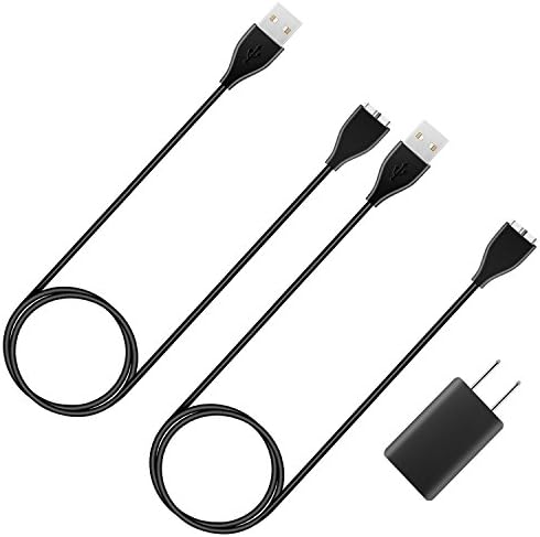 2Pcs Fitbit Surge Cable Charger and Wall Charger by VANFIT, 3.3ft/1M 2Pcs Replacement USB Charging Cable + Fitbit Surge Charger Adapter for Fitbit Surge Bracelet Wristband Super Watch Smart Watch