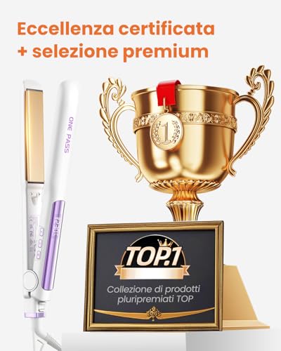 Faszin Professional Titanium Hair Straightener 30 mm 2 in 1 | Fast heating 20s, ionic anti-frizz technology, NTC sensor, dual voltage, ideal for thick hair or on the go
