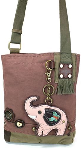 Chala Elephant Patch Crossbody Bag, Mauve