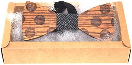 Handmade Men's Adjustable Wooden Bow Tie Rustic Wedding Pre-tied Bowtie Cocktail Party Costume Ties ( Grey)
